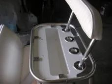 Custom aluminum leaning post fabrication for center console boat