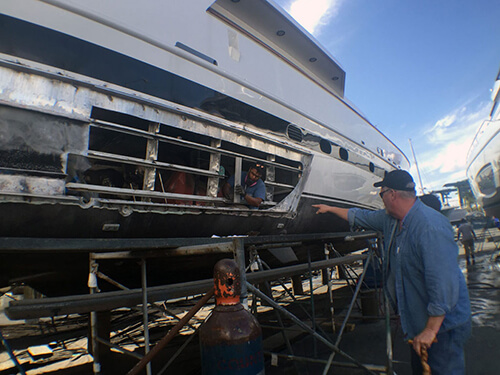 80' Baglietto yacht major hull refit Fort Lauderdale