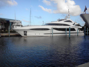 330' Superyacht Nika D stainless steel engine room