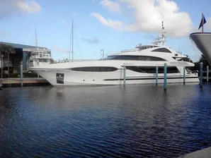 330' Superyacht Nika D stainless steel engine room